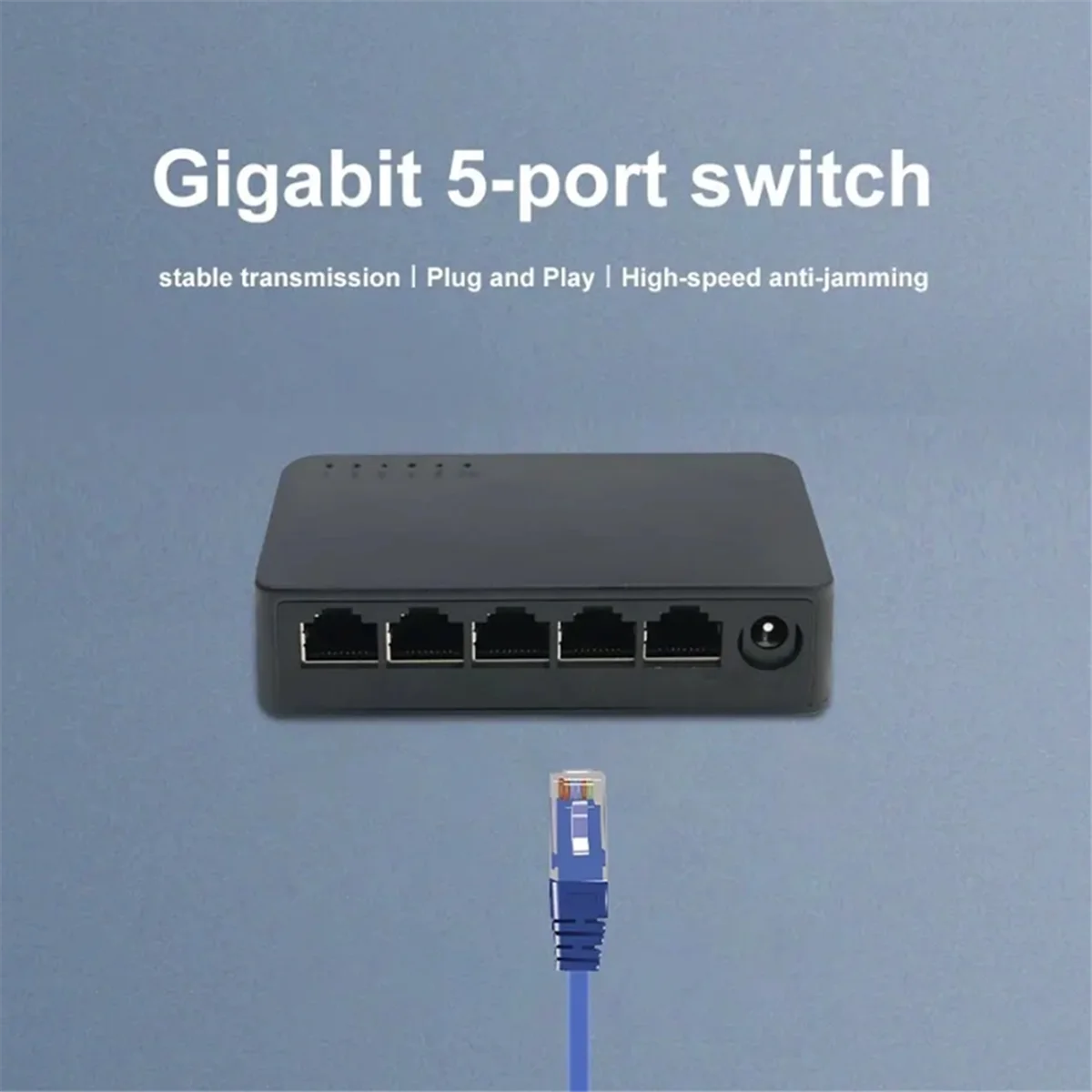 5 Ports Gigabit Switch 1000Mbps Fast Ethernet Switcher WAN LAN Port Ethernet Hub Switch for Monitor IP Camera US Plug