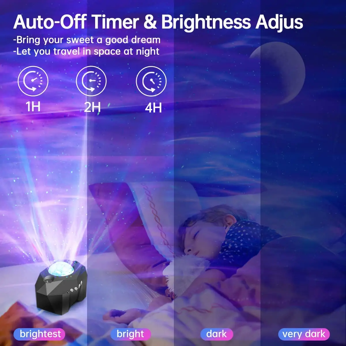 Imagem -04 - Led Aurora Boreal Projetor Lua Galaxy Night Lights Bluetooth Music Star Projeção Nebulosa Atmosfera Lâmpada Decoração Quarto