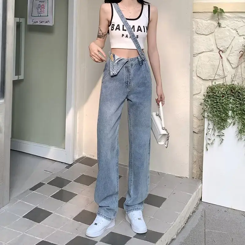 Denim Jumpsuits Woman Performance Nightclub Stage Scrunch Raises White Attractive Cross Ruched Clubwear Activeon Beach