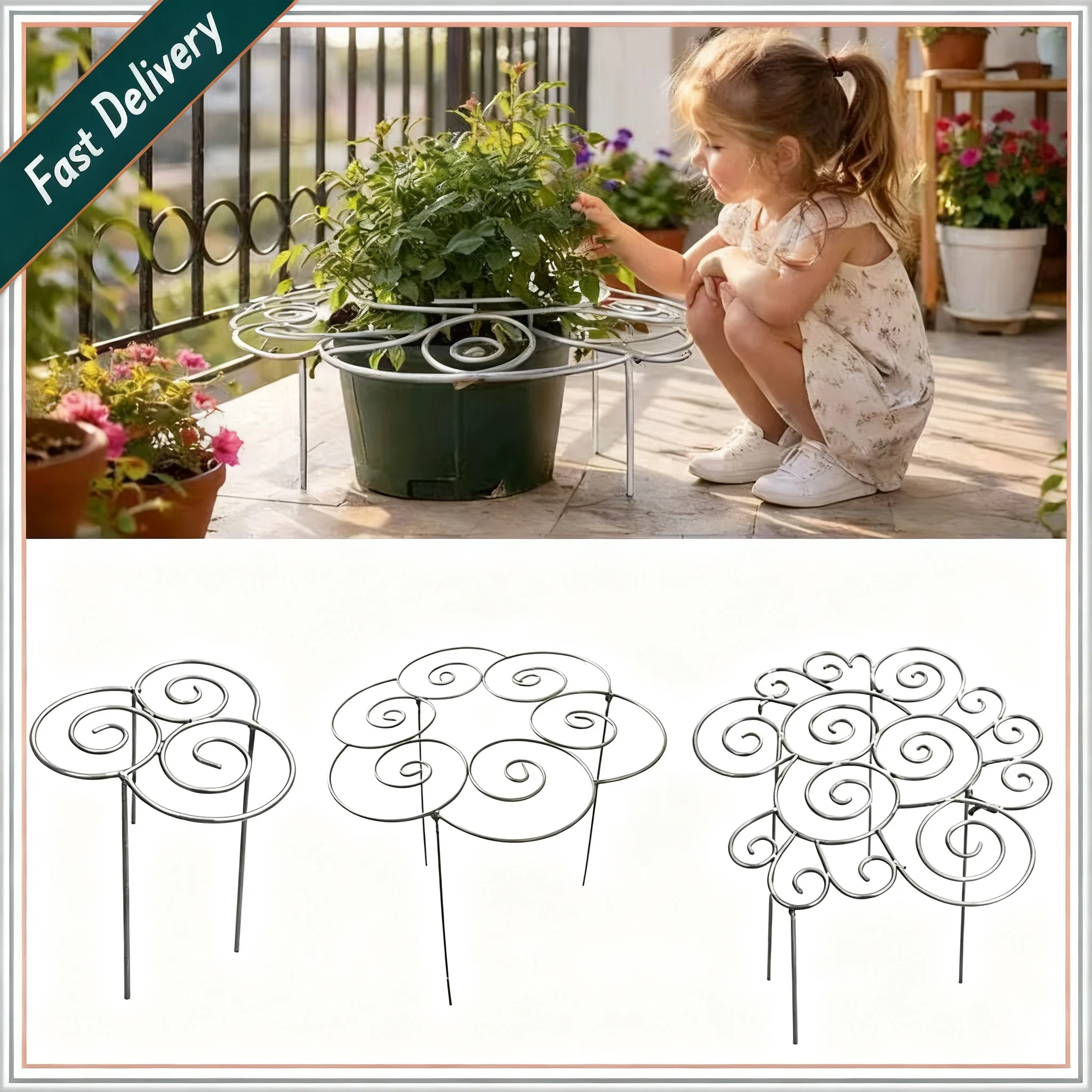 1PC Peony Cage Heavy Duty Metal Weather-Resistant Grow Through Plant Support For Tall Heavy Flowers Peonies Roses Hydrangeas