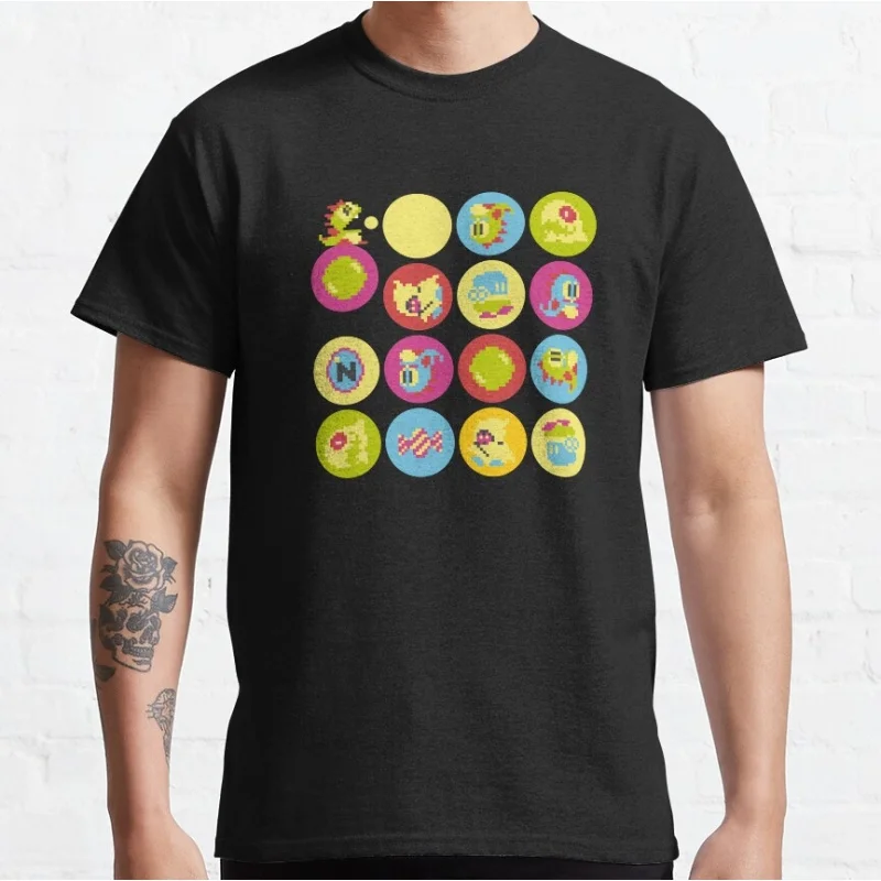 

Bubble Bobble Time Cute Dinosaurs Video game Gift t shirt Short Sleeve Cartoon Graphic Clothes All size Tops S-6XL