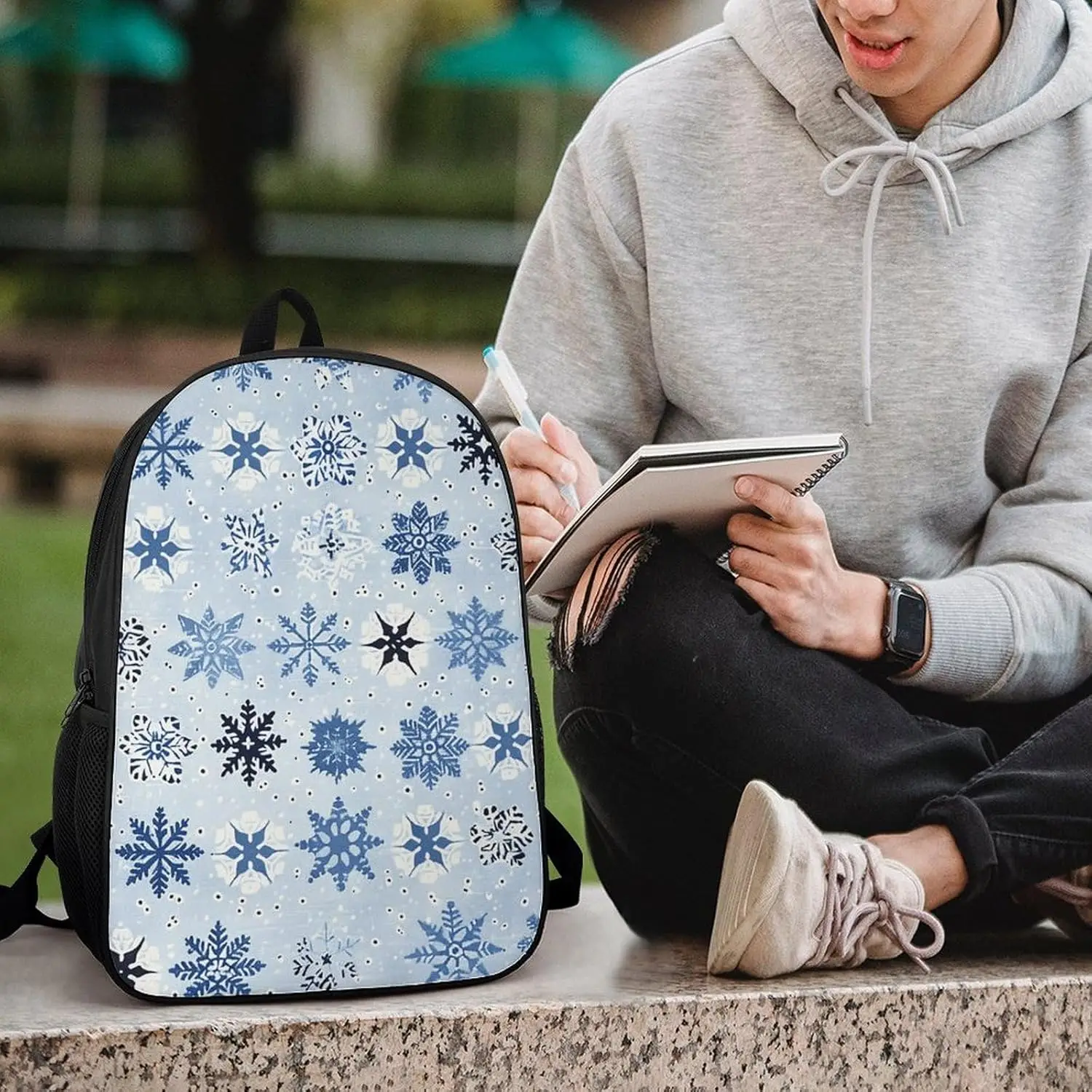 Blue And Light Blue Bookbag - Ultra Lightweight Portable Backpack Work Travel Backpack For Men Women Fits 16 Inch Notebook