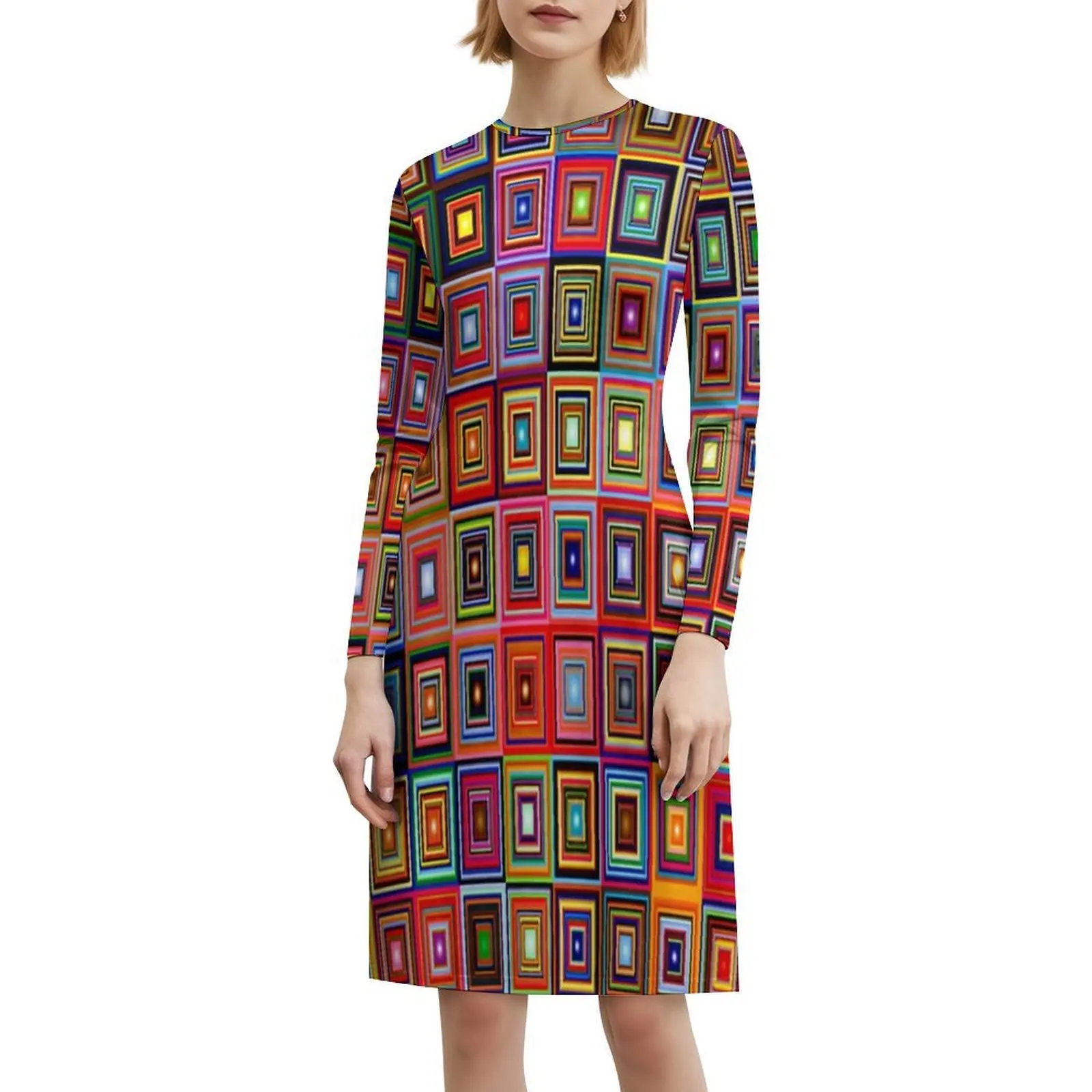 Pattern-661 فستان بفتحة عنق على شكل قلب فستان صيفي أنيق للحفلات للنساء عمل فني من خلال مساء فني تجريدي حديث