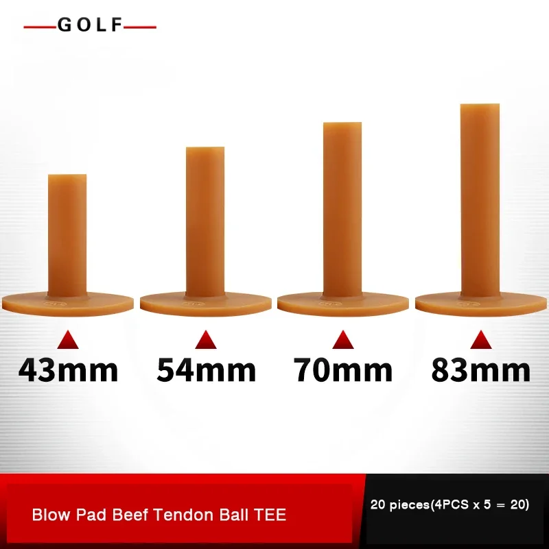 

4 Heights Super Soft Golf TEE 43/54/70/83mm Beef Tendon Rubber Tee Automatic Bending Widening Base Golf Accessories High Quality