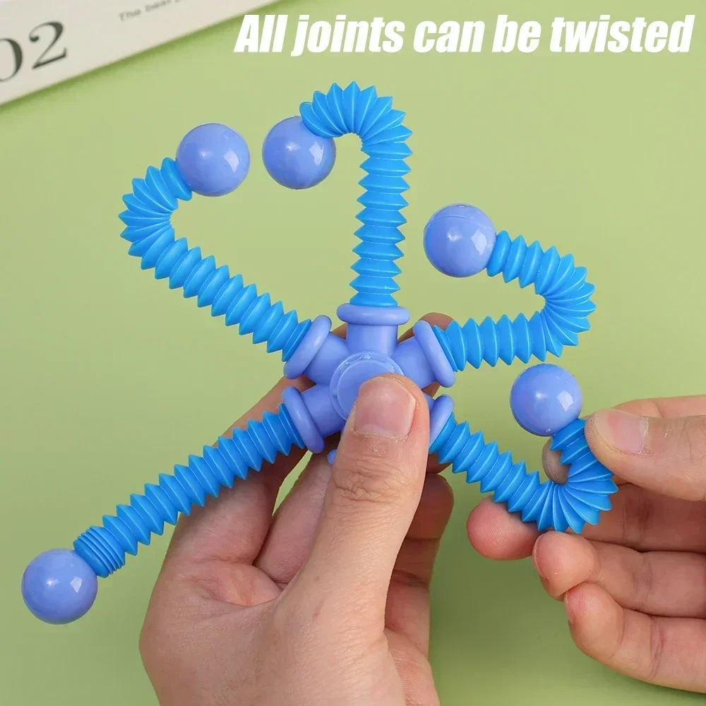 1 pz Fidget Spinner Giocattoli Per Bambini Pop Tubo Giocattoli Sensoriali Ventosa Giochi di Plastica Trasformabile Alleviare Lo Stress Per Bambini Regali Per Adulti