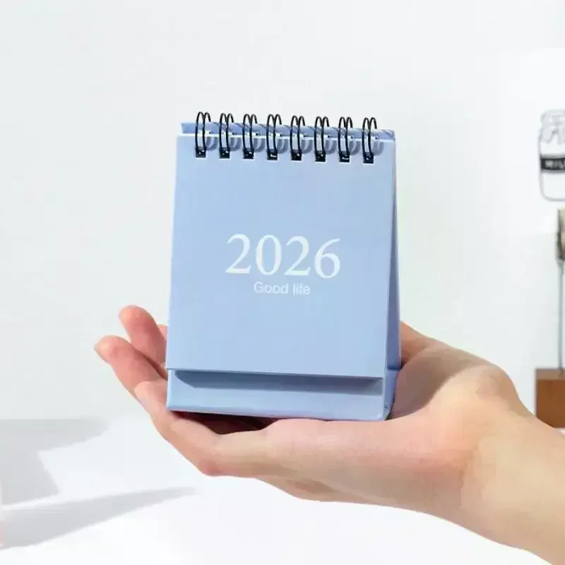 6 Styles 2025 Simple Style English Mini Desk Calendar Desktop Display Portable Calendar Desktop Decoration Handmade Diary Album