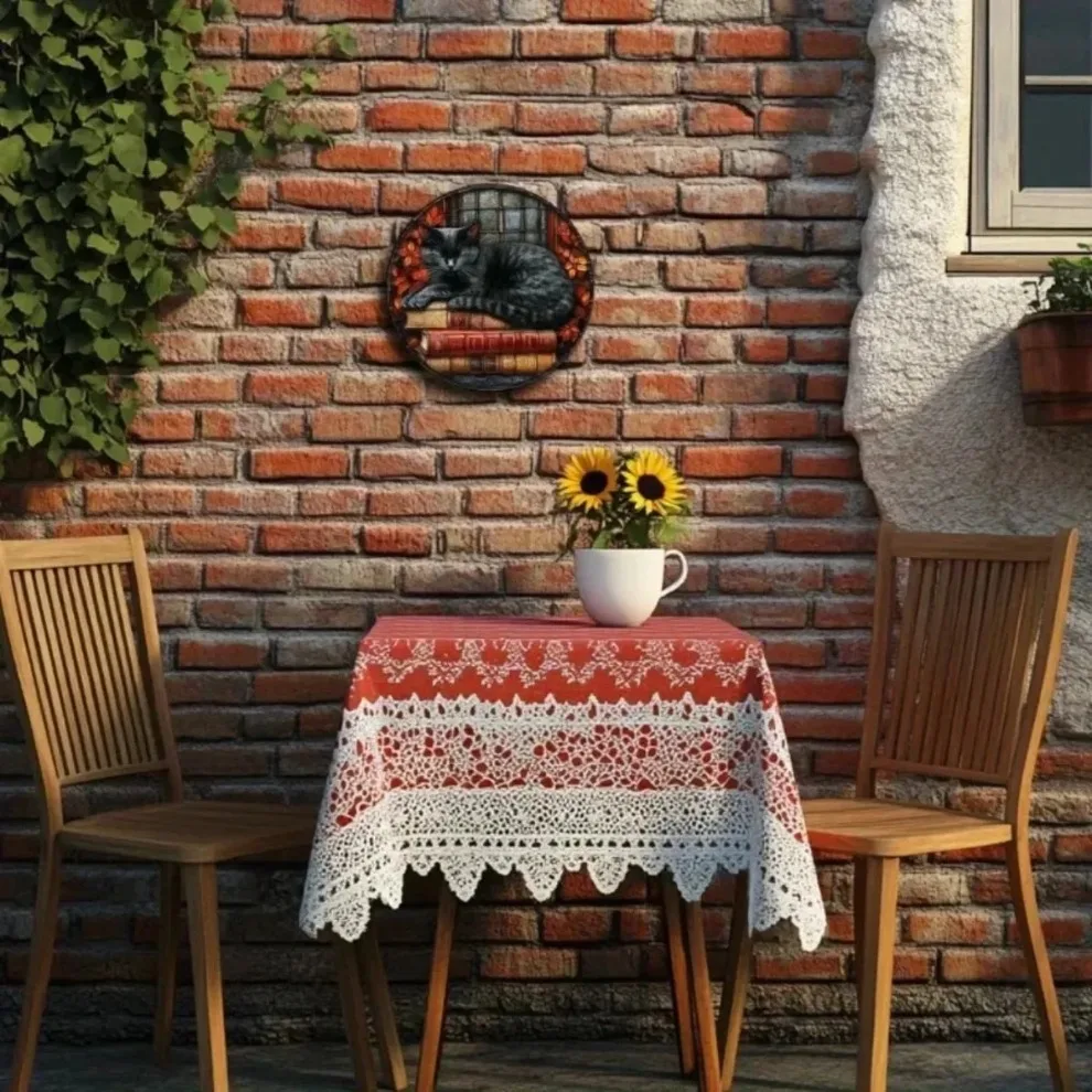 علامة إكليل القطة السوداء الغامضة جولة الألومنيوم جدار ديكور احباط النقش المنزل