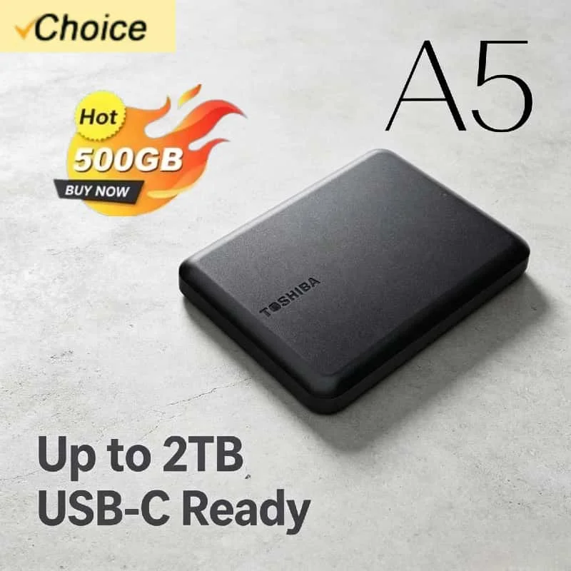 

Toshiba For OEM A5 Series Black Small 2.5 Inch Portable HDD USB 3.2 Gen1 1TB High Speed for Apple Mac Supreme Original