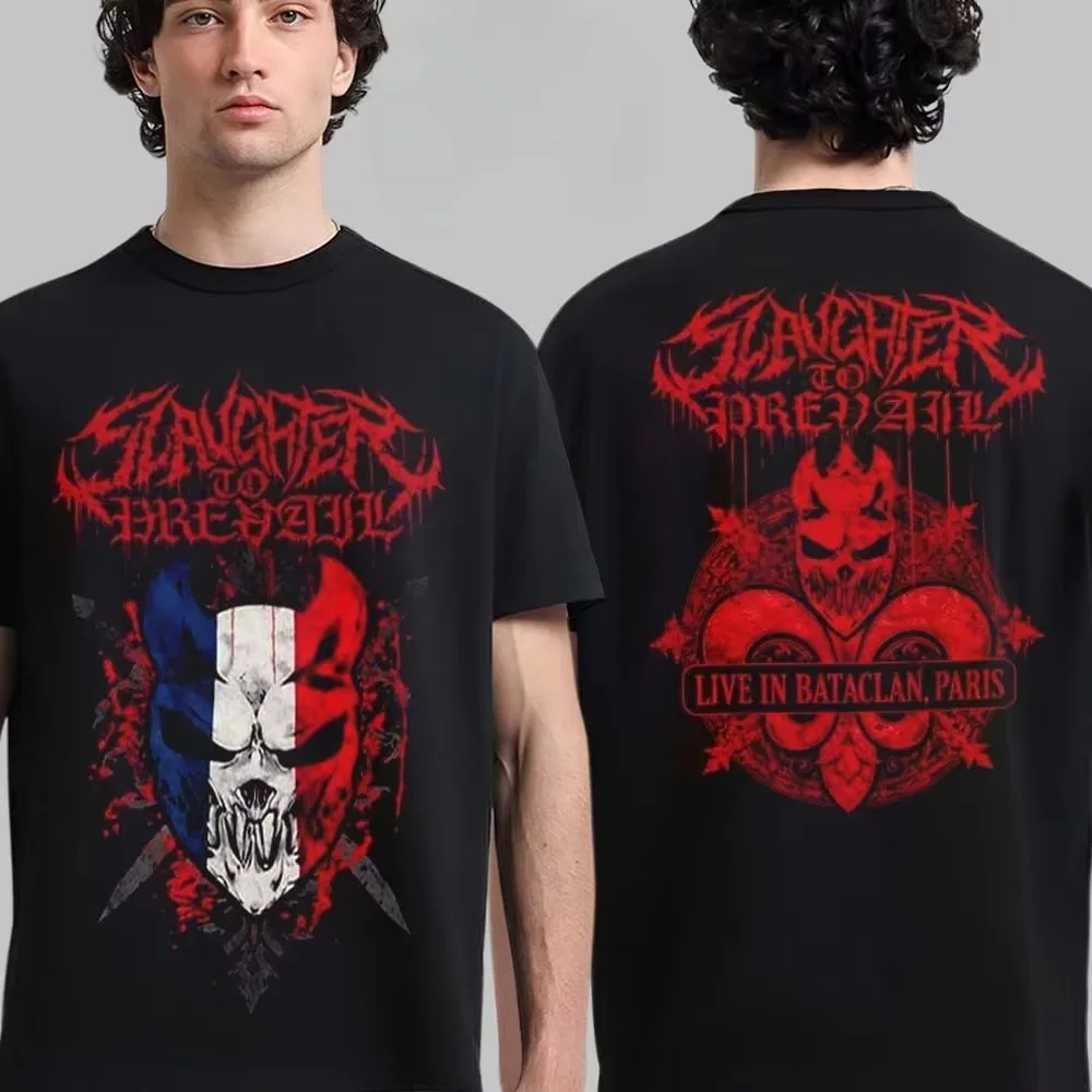 Slaughter To Prevail Paris 2026 Band Graphic T-Shirt Cotton Men Women Streetwear Tee