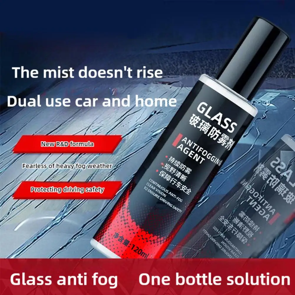 5Pcs Anti-Fog Car Defogger Glass Cleaner Spray for Car Interior Glass Mirror to Prevent Fogging and Improve Driving Visibility