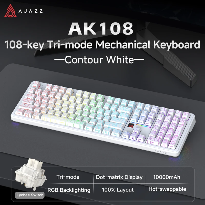 AJAZZ AK108 Three-mode Wired/Bluetooth/2.4G Wireless Gaming