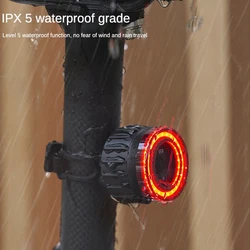 TWOOC 1Set Large Aperture Seat Post Cushion Taillight Bike Intelligent Brake Taillight Aluminum Alloy + Plastic