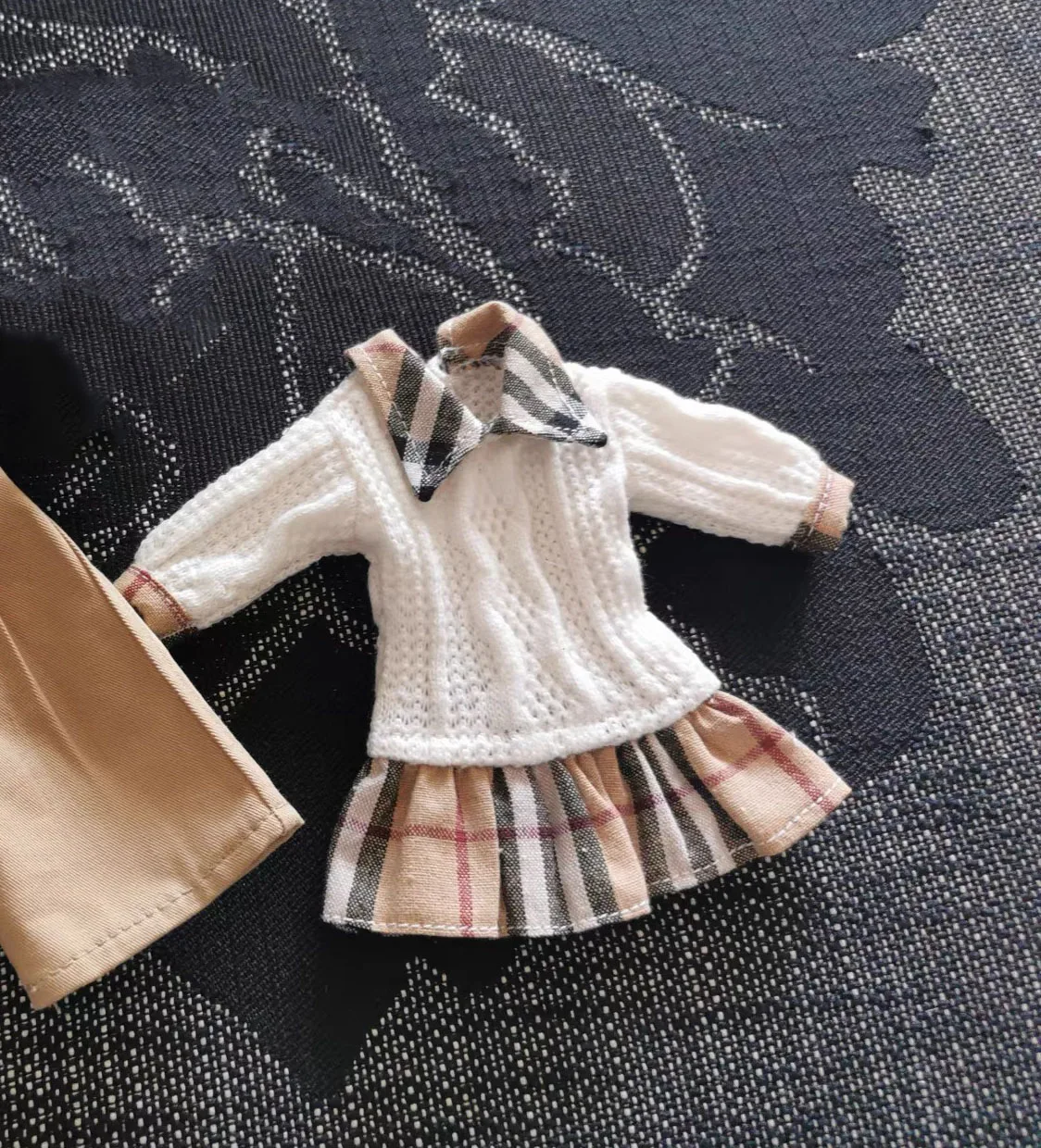 

Платье для кукол 2026 Dula Doll Clothes, вязаное в клетку, с длинными рукавами, для кукол Blythe, Qbaby, ob24, ob22, Azone, Licca, ICY, JerryB, 1/6