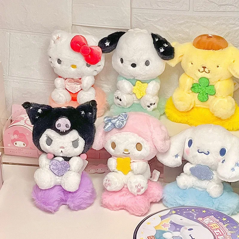 MINISO-Caixa cega Sanrio Star Moon, Série Yun Plush sobrenome, Hello Kitty Cinnamoroll, My Melody, Kuromi, Pachacco Christmas Gift