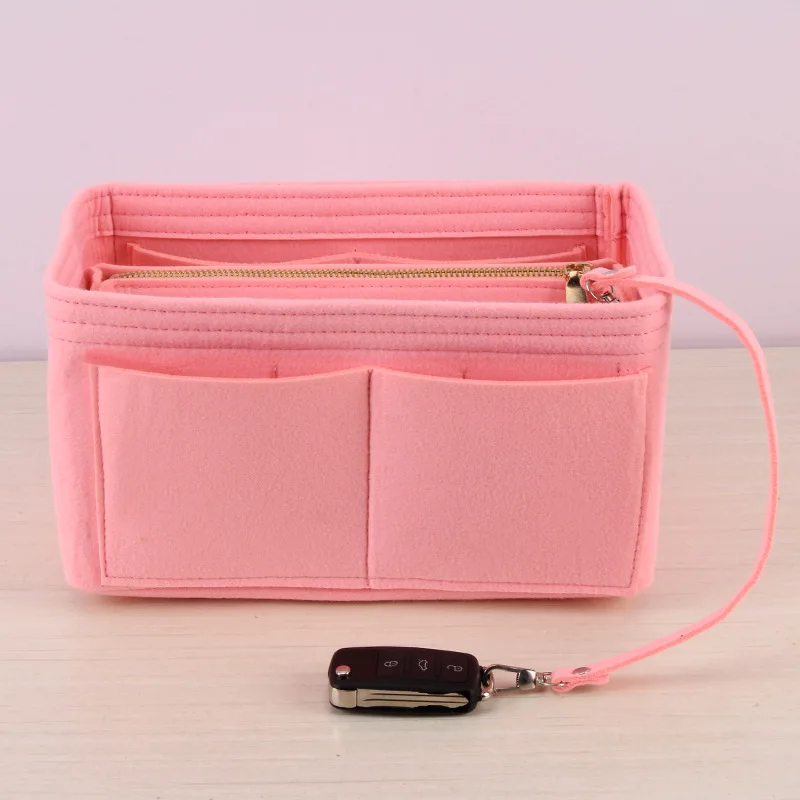 New Women Make Up Organizer Felt Insert Bag for Handbag Travel Inner Purse Portable Cosmetic Bags Fit Various Brand Bags