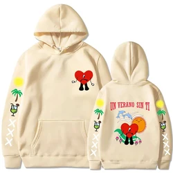 Sweats à capuche College Bad Bunny pour hommes et femmes, pull à capuche, vêtements de survêtement unisexes, un Verano Sin Ti, streetwear drôle, PVD