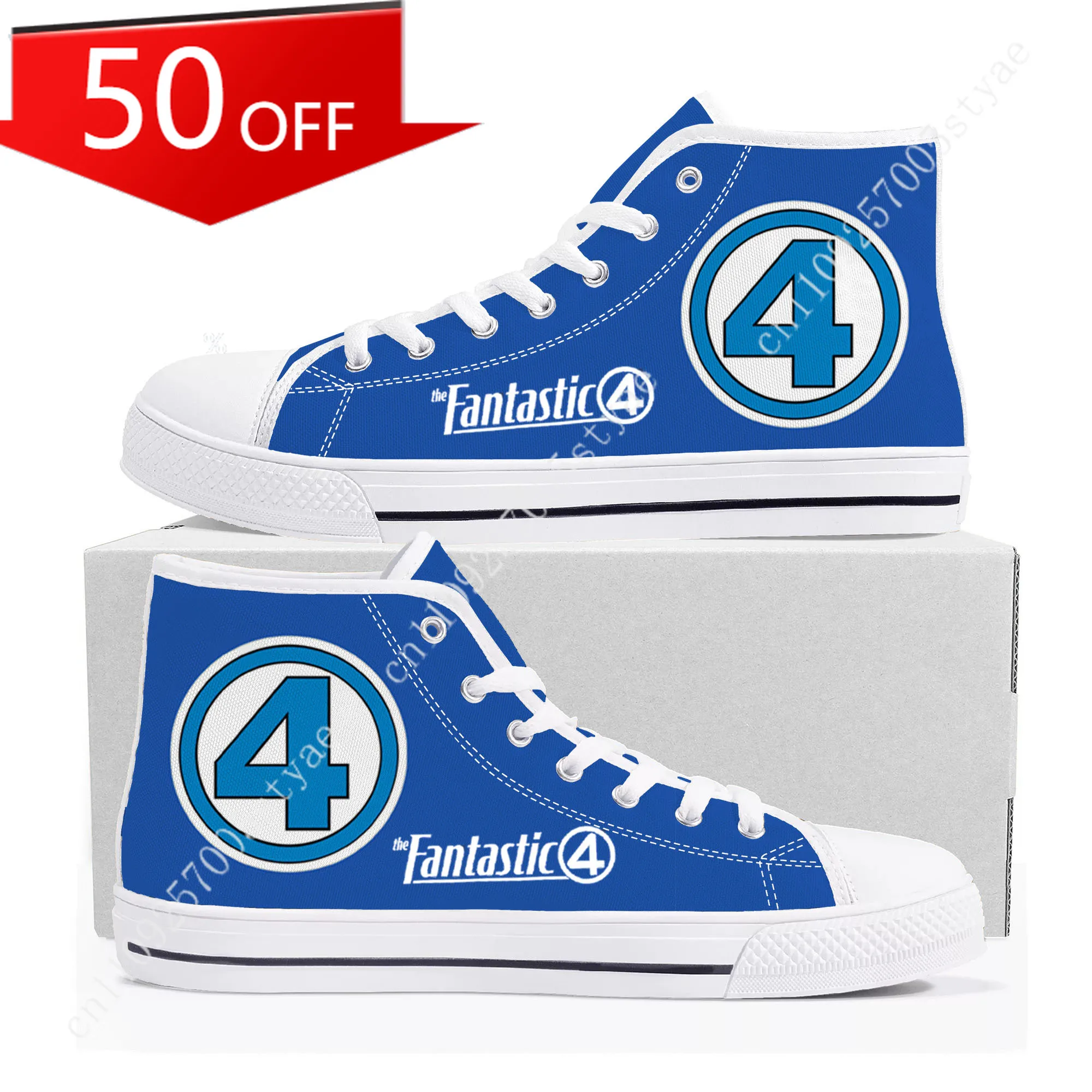 

Кроссовки Marvel Fantastic Four High Top для мужчин и женщин, легкие повседневные кроссовки на плоской подошве