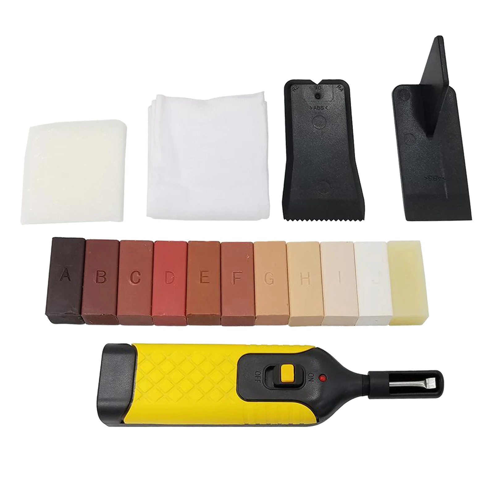 Laminate Repair Filler Kit Wax Sticks and Markers Vinyl Dent Concealer for Wooden Floor Surfaces