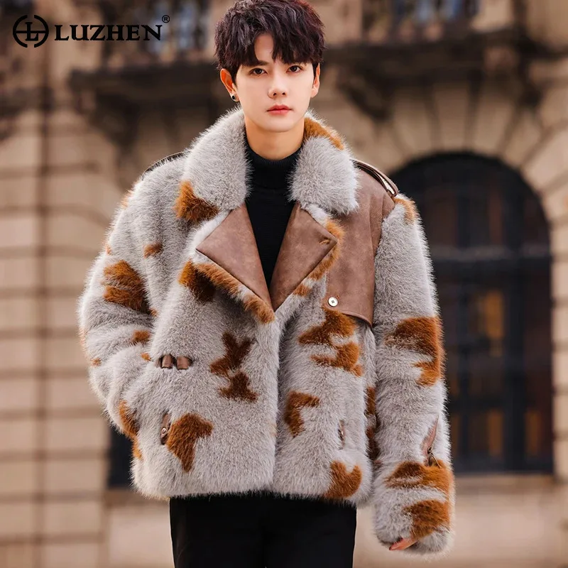 

Зимние пальто LUZHEN 2024, одежда из щуки, меховая оригинальная интеграция, стильный индивидуальный дизайн, окрашенный галстук, толстые стеганые куртки JY4657