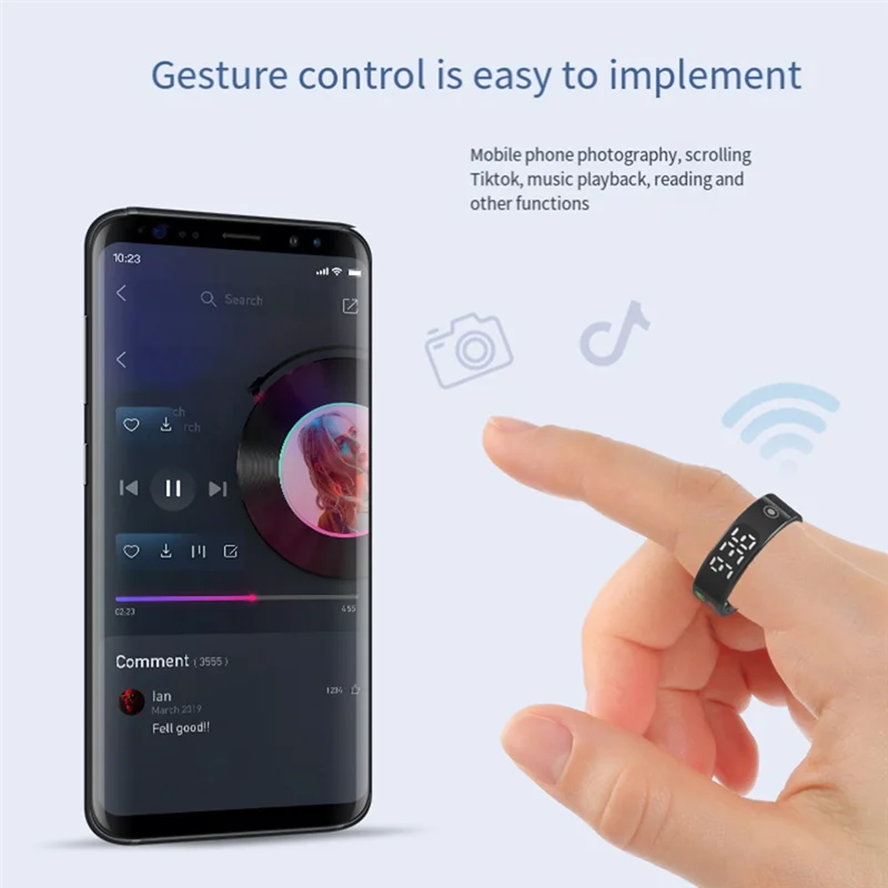FC-[IANC-AB01] Smart Ring Ring Withdisplay Screen Andtouch Health Manager Gesture Operated Sleep Monitor No.10