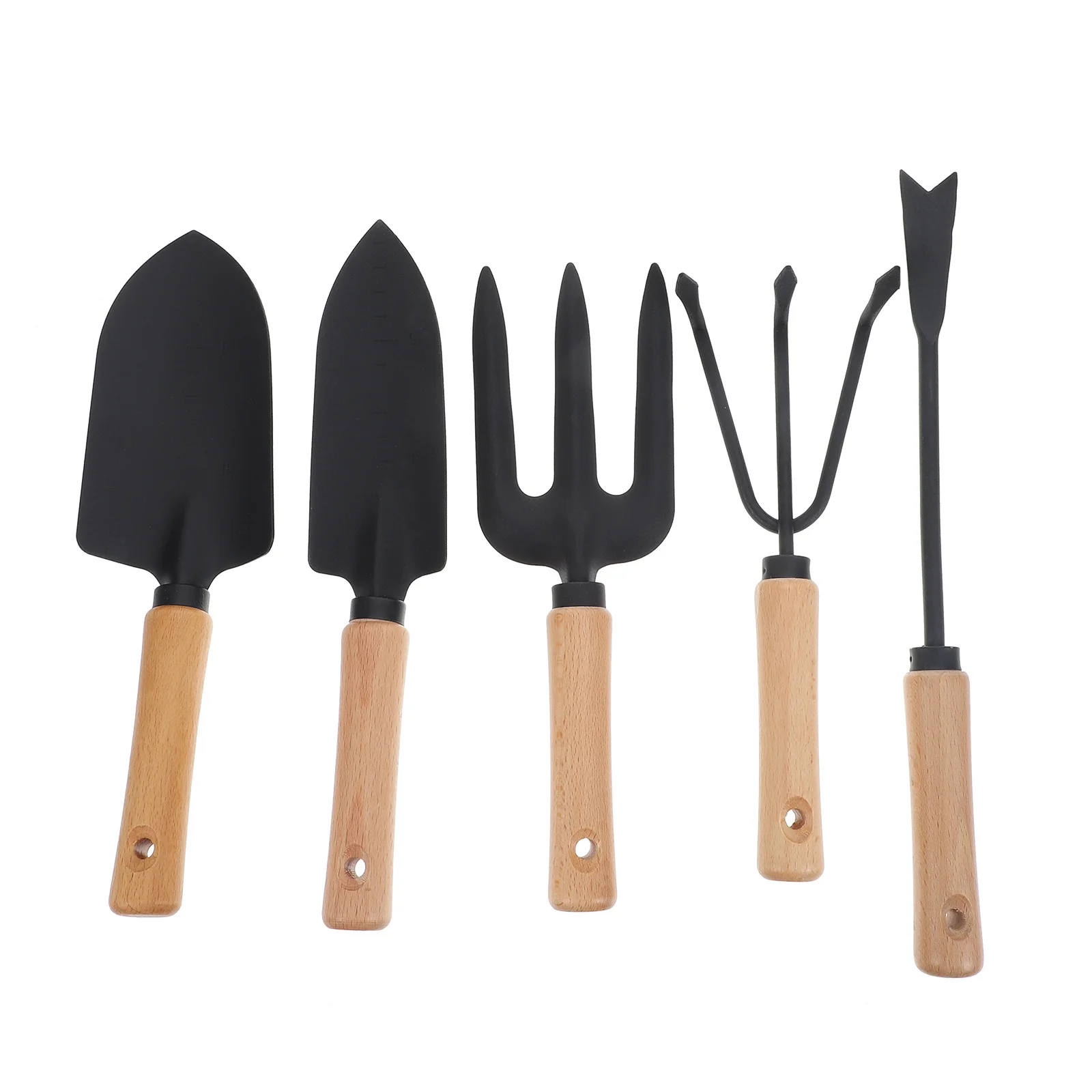 5Pcs Gardening Rakes Efficient Garden Hand Tools Kit Long Lasting Texture No Rust Easy Carry Store Gardening Tool Kit
