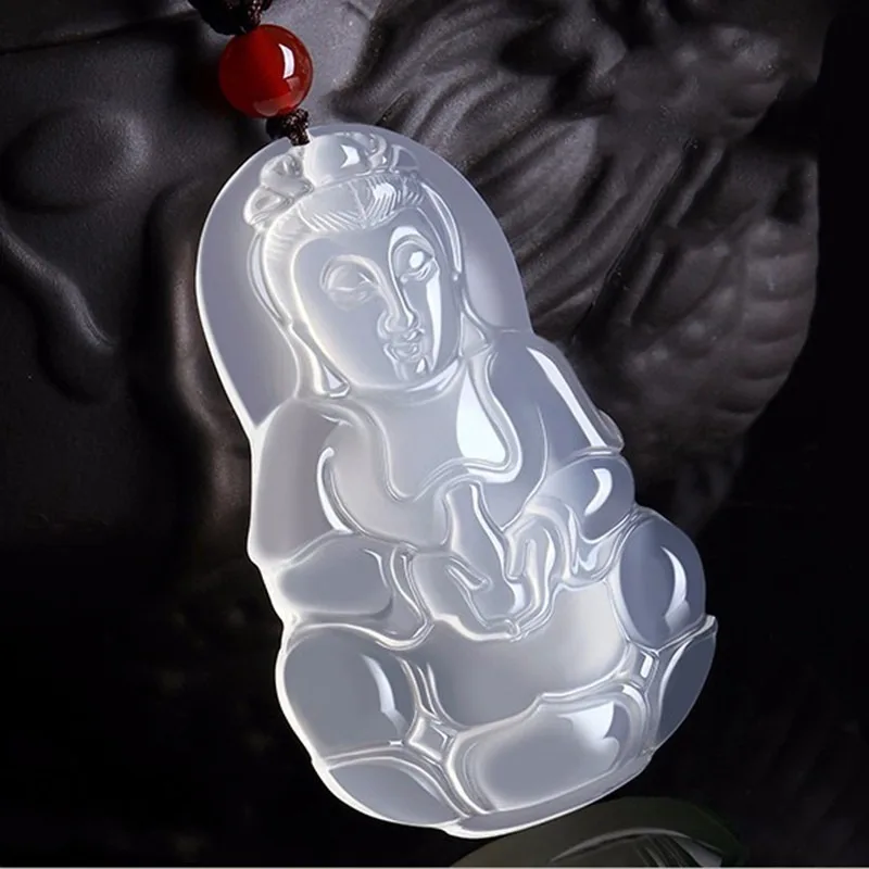 Chalcedony Buddha Guanyin Pendant Men's Pendant Jewelry Pendant Chalcedony Agate