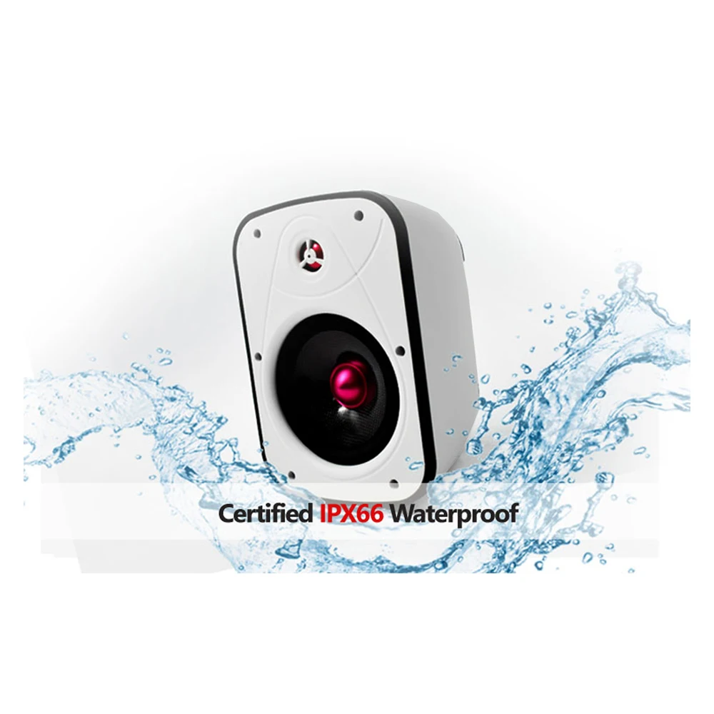 5.25-inch waterproof speaker installed on the exterior wall