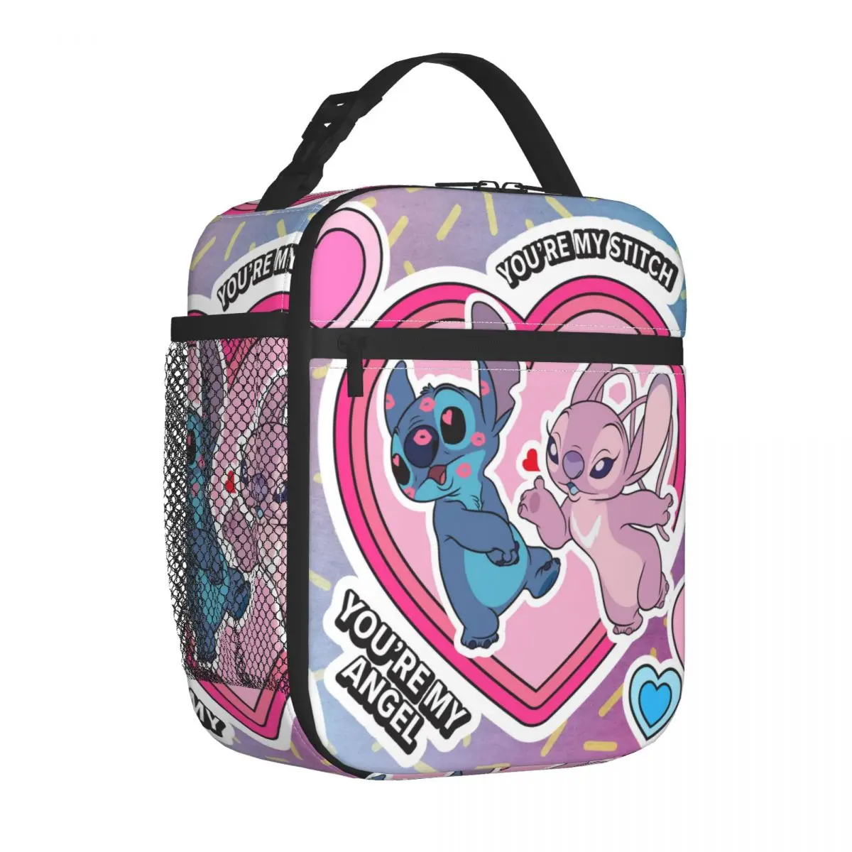 Anime Lilo & Stitch Insulated Lunch Bags Thermal Meal Container Large Tote Lunch Box Food Handbags College Travel