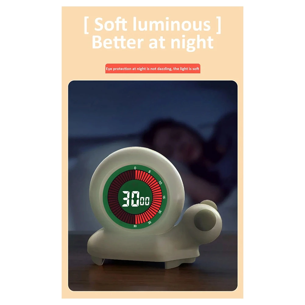 DT77 60 Minutes Visual Analog Timer Cute Silent Rotary Timer Kitchen Timer Count Up Down Clock for Kids and Adults Time