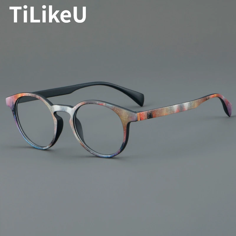 

Cat Eye Frame Fashion Colored Glasses Frame Men Women Retro Oval Eyeglasses TR90 Myopia Anti-blue Light Lens Glasses Frame 2024