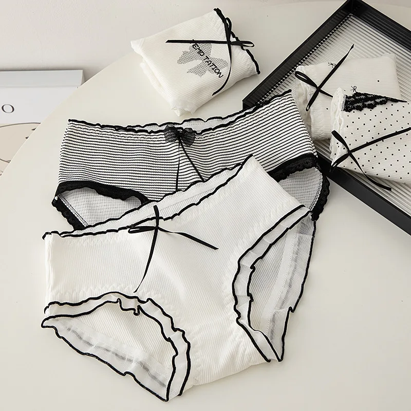 5 Teile/satz Baumwolle Höschen Frauen Süße Bogen Briefs Mädchen Weiche Atmungsaktive Unterwäsche Damen Panty Weibliche Dessous Sexy Wäsche