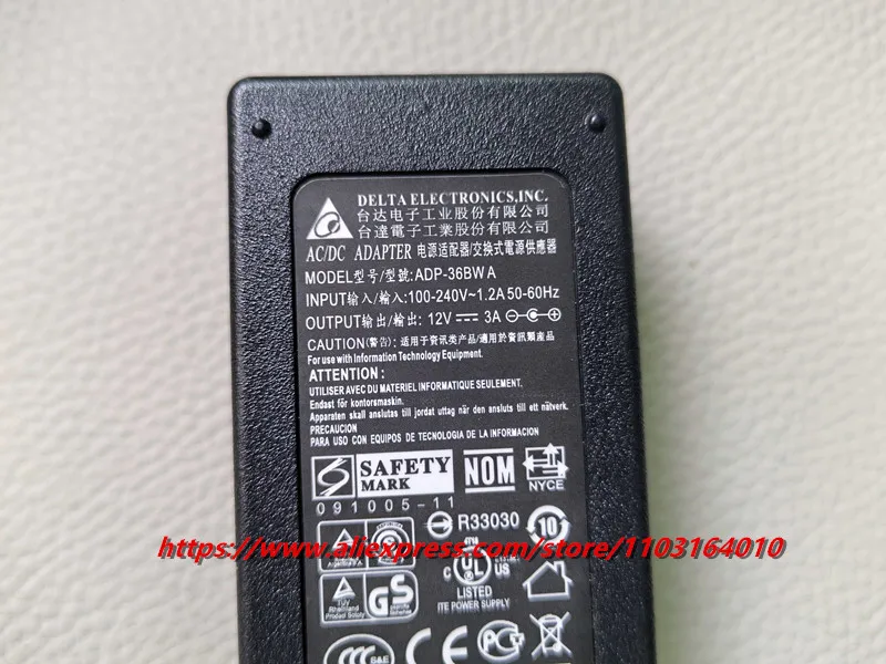 2-PIN 12V 3A شاحن ل FortiGate Fortinet FG-40C FG-30E FG-40F FG-60D FG-60C FG-60E FG-60F FG-61E FG-70D FG-70F محول التيار المتردد #3