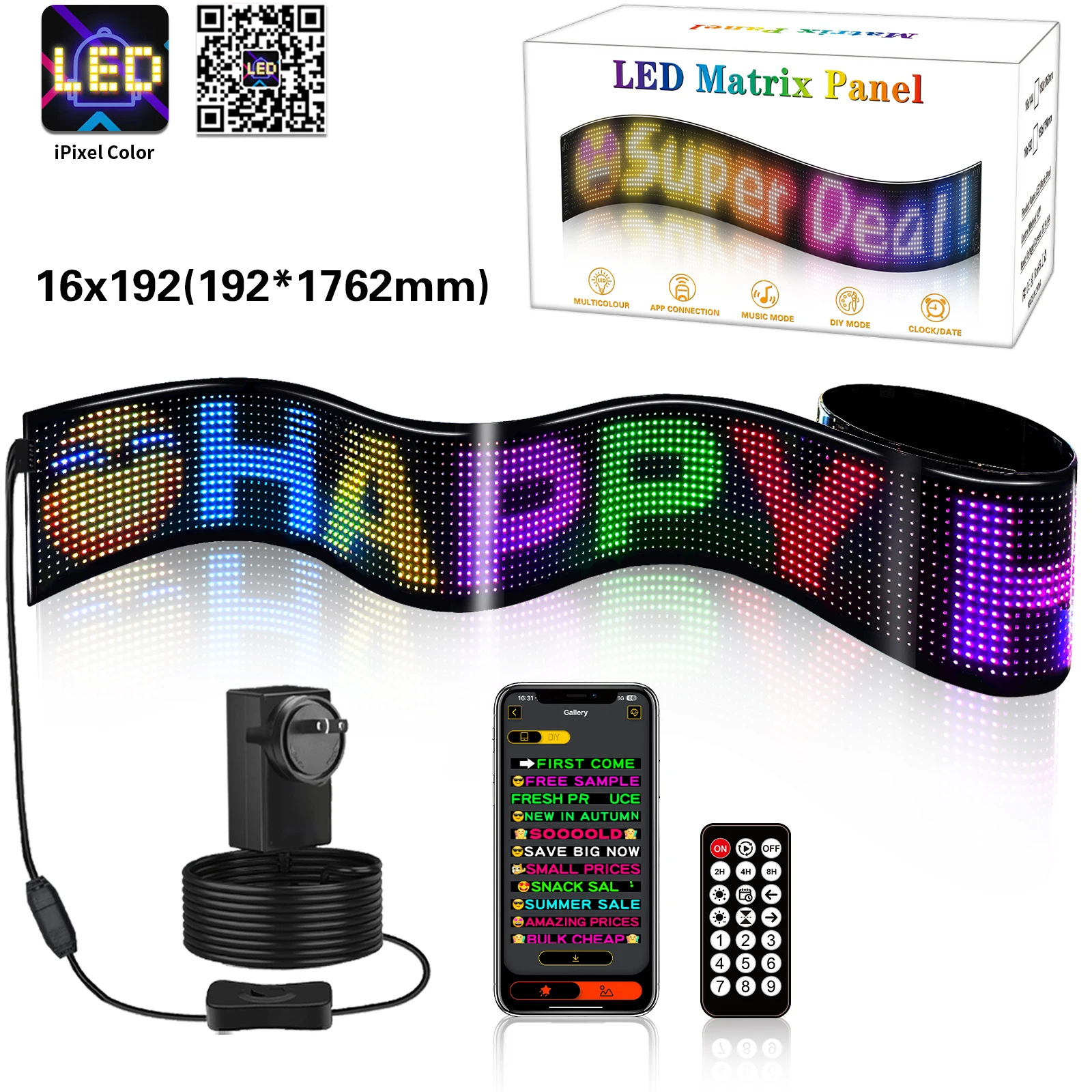 Car LED Sign Bluetooth APP LED Matrix Pixel Panel Night Light DIY Programmable Flexible LED Display For Car Truck Accessories