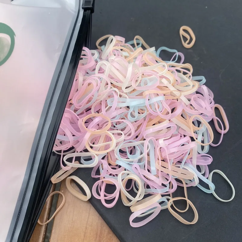 1000 Stück dicke Einweg gummibänder Baby haargummi mädchen Pferdes chwanz Kinder haar elastische breite Haar gummis für Kinder haarschmuck mädchen – Detail 4
