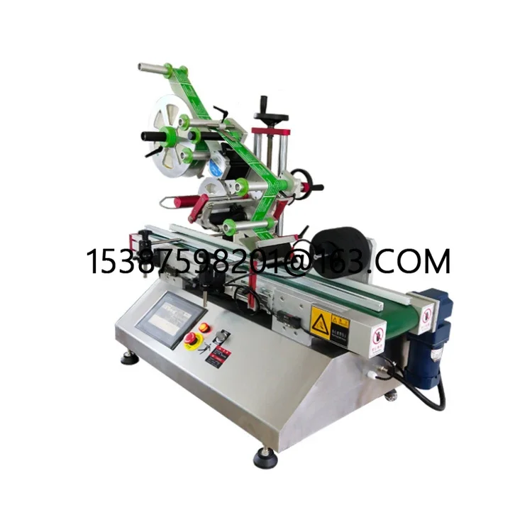 fully automatic desktop flat surface labeling machine, tabletop flat face labeling machine, square bottle labeling machine