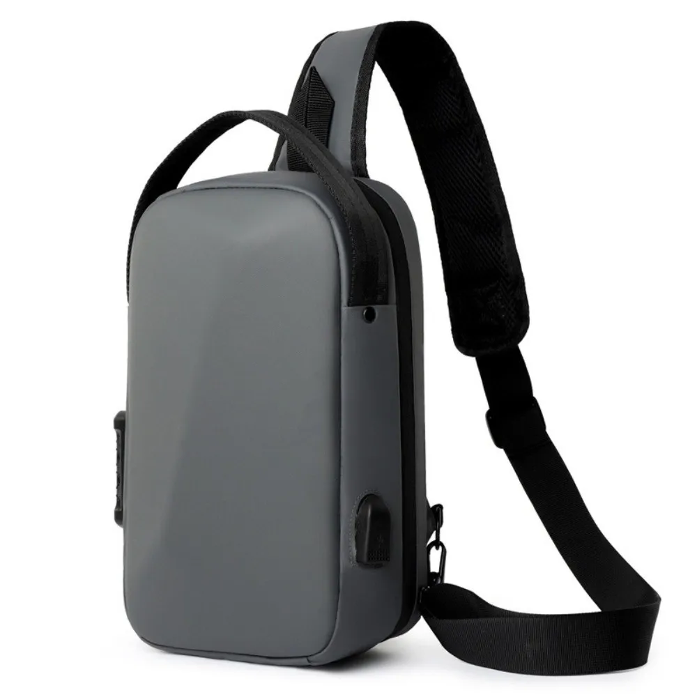 

Oxford Cloth Men's Chest Bag USB Charging Port Anti-theft Password Sling Bag Anti Theft Adjustable Strap Shoulder Crossbody Bag