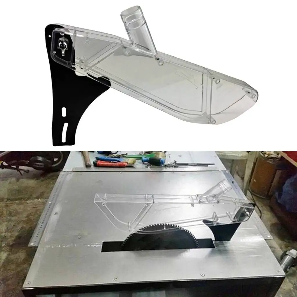 Table Saw Protective Anti-Dust Cover Durable Woodworking Flip Electric Clear Sawing Machine Plastic Guard with Dispensing Knife