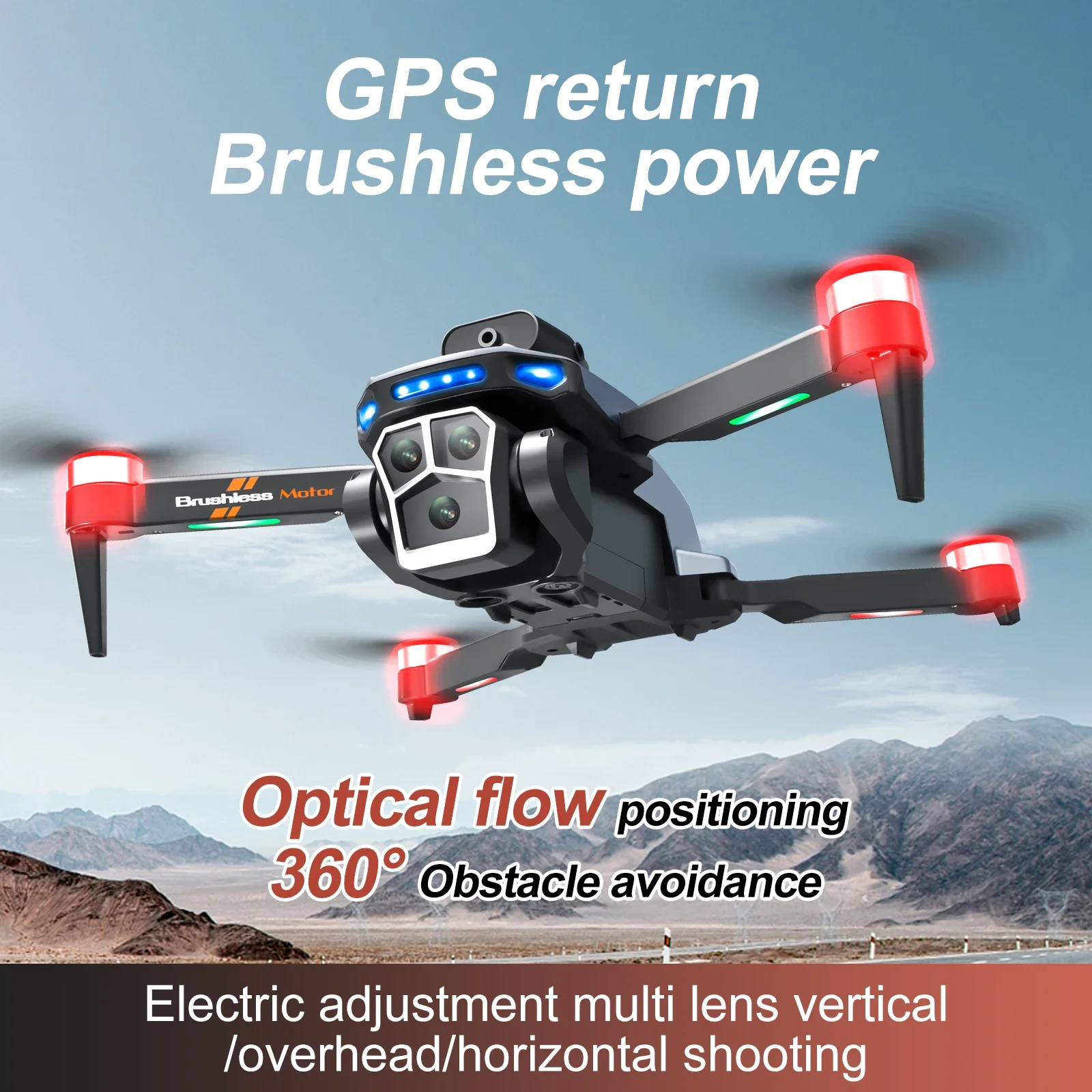 5G GPS Drone S158 ESProfessional Aerial 4K Triple Cameras Brusheless Foldble RC Quadcopter Optical Flow Obstacle Avoidance UAV