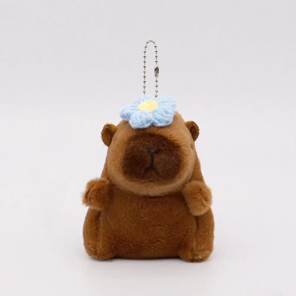 Uroczy breloczek z kapybarą w stylu kawaii, zabawka, symulacja herbaty mlecznej, miękka, puszysta ozdoba do torby.