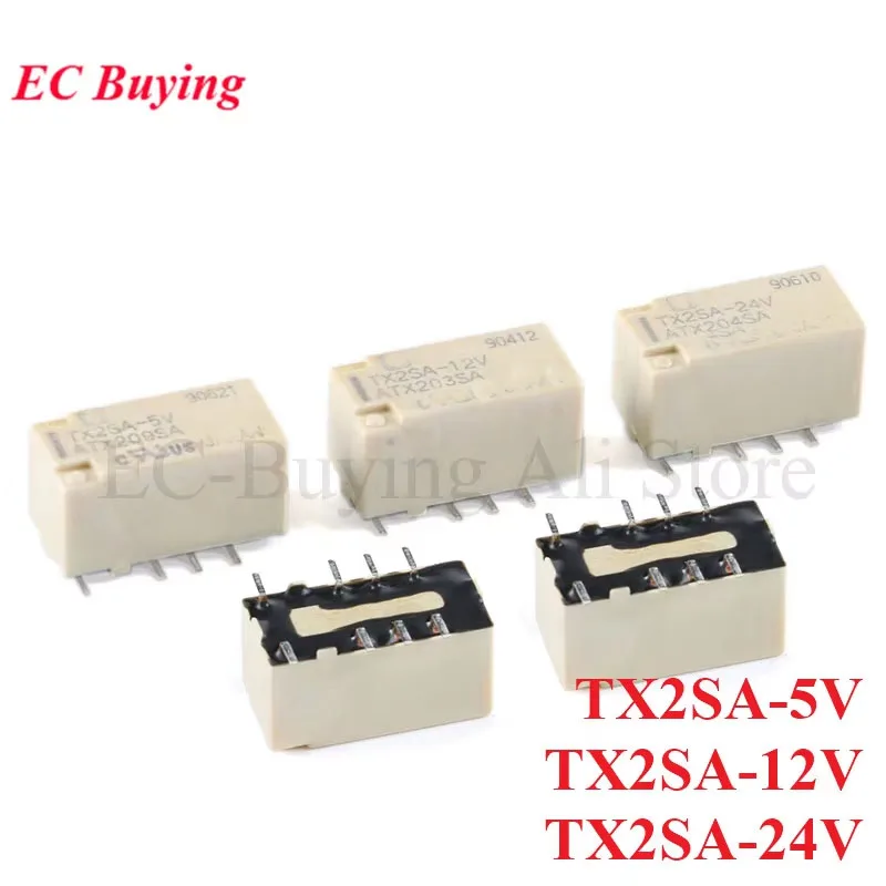 5Pcs/1pc TX2SA Signal Relay DC 5V 12V 24V 2A 8 Pins TX2SA-5V TX2SA-12V TX2SA-24V Rele Relais