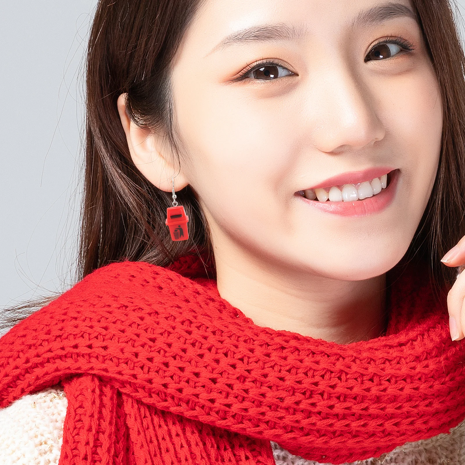 

1pcs Garbage Can Earrings Funny Weird Dangle Drop For Women Unique Costume Jewelry Party Daily Wear Fashion Statement