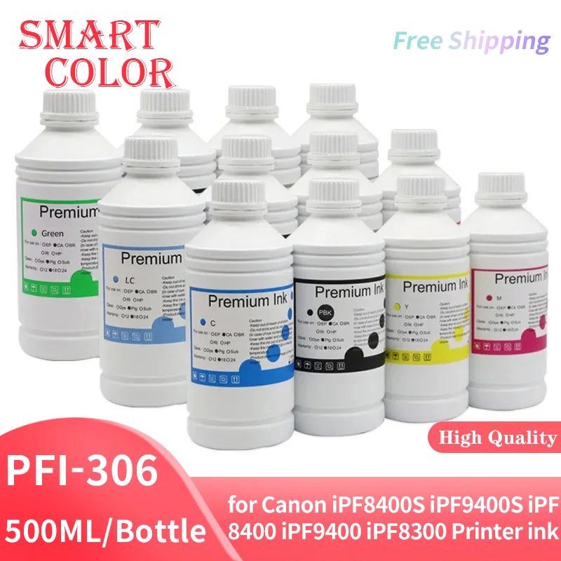 500ML PFI306 PFI-306 PFI 306 Pigment Ink Compatible for Canon iPF8400S iPF9400S iPF8400 iPF9400 iPF8300 Printer ink