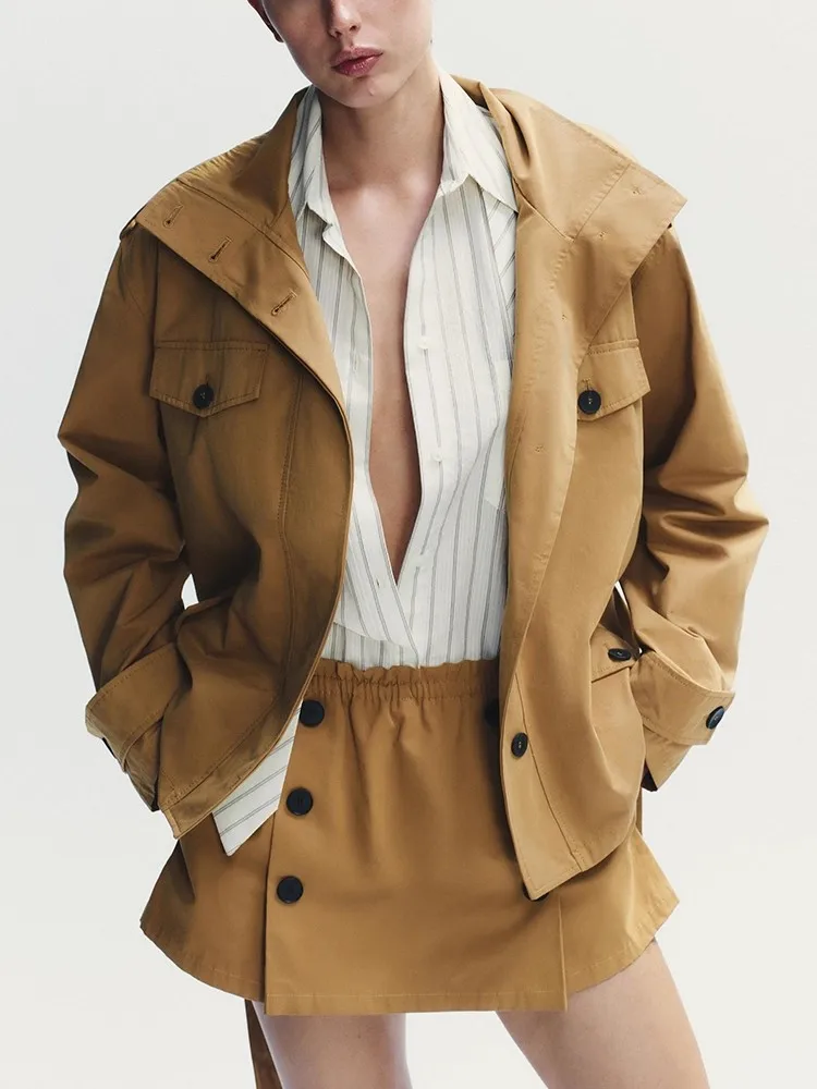 

Новинка осени 202, женское пальто ort Sle 5320888, универсальная юбка, брюки 255542, модная женская куртка из полиэфирной ткани