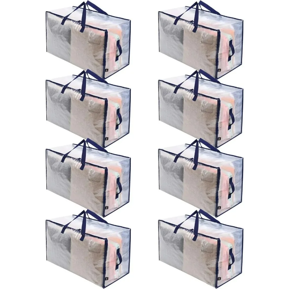 8 Pack Moving Bags, Moving Supplies, Moving Boxes, College Packing Storage Boxes with Lids Alternative, Duty Dorm Organizer Tote