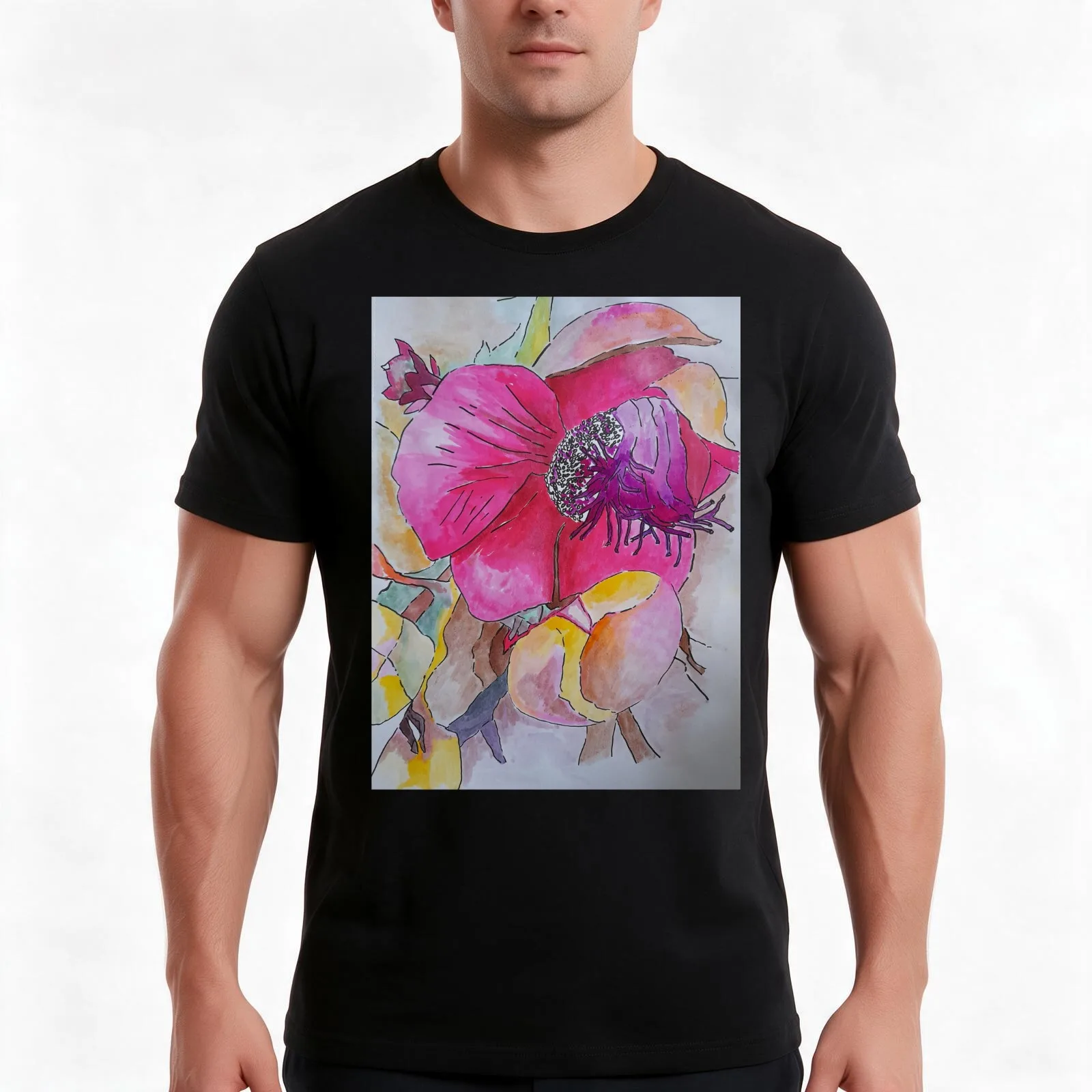 Tropical flower of Seychelles T-Shirt Summer Casual Cotton Tee Oversized Streetwear Tops Vintage Graphic Print 100% Cotton
