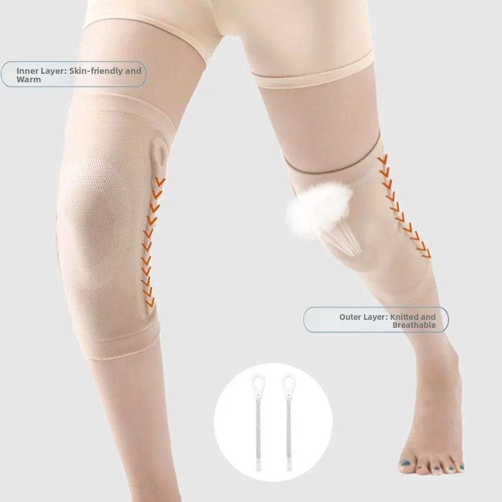 Ginocchiera in nylon da 1 paio con stabilizzatori laterali Supporto per manica di compressione ad alta ventilazione Ginocchiere di supporto a molla resistenti all'usura