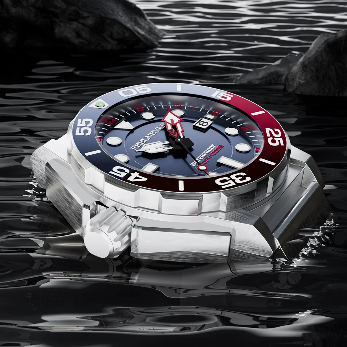 FeelNever DESIGN Men\'s Mechanical Watches Luxury Automatic Watch For Men Fashion Luminous Diving Watch Men Relogios Masculino