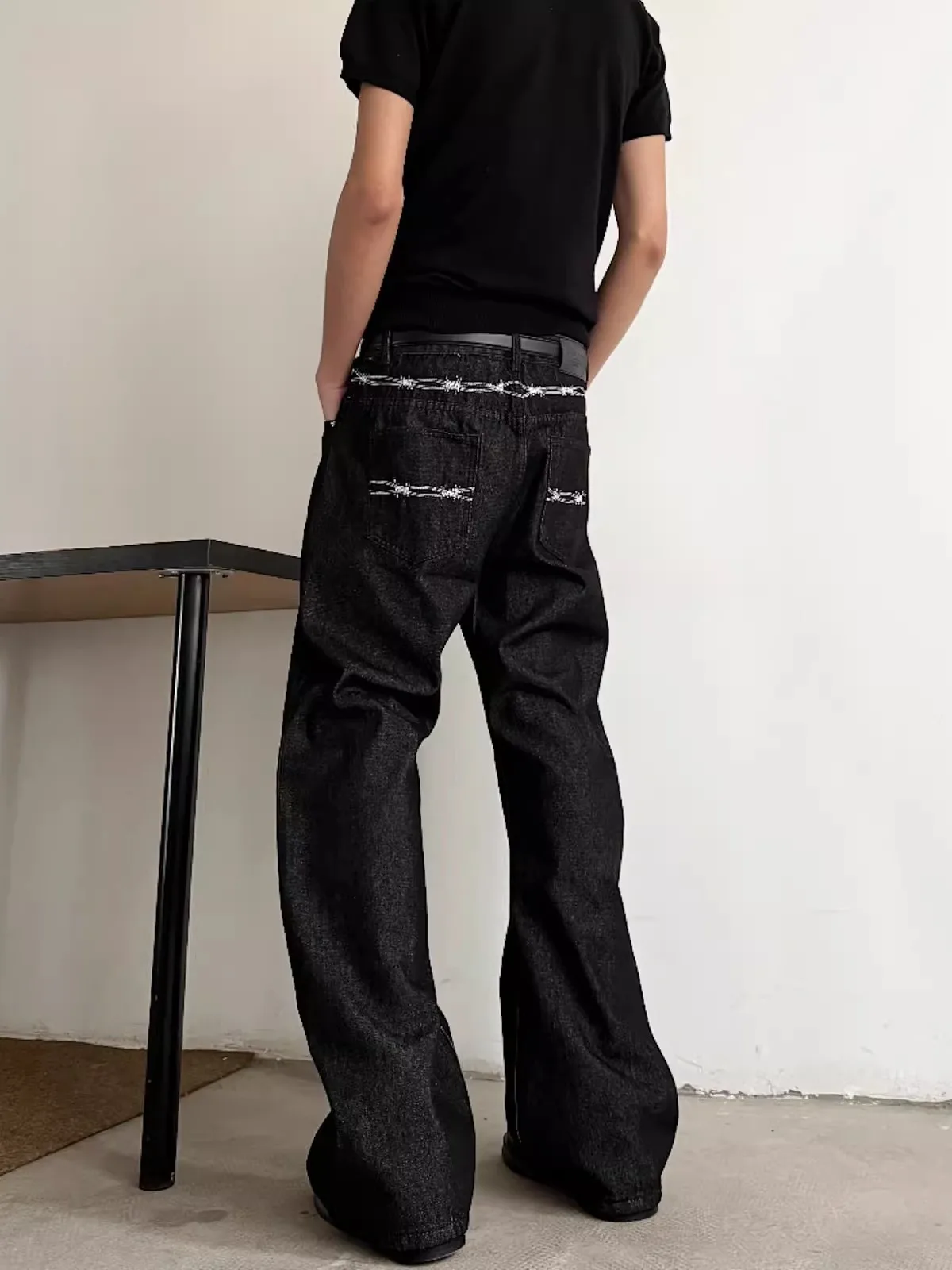 Jeans American Cleanfit Black Cow Original, Calças Longas de Corte Solto e Reto, Micro Flare para Homens e Mulheres, Jeans Re...