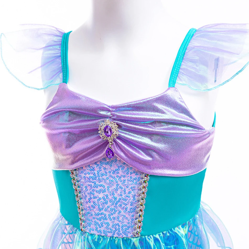 Disney Kleine Zeemeermin Jurk Meisjes Prinses Cosplay Kostuum Verjaardag Carnaval Halloween Party Kleding Kinderen Ariel Fishtail Rok