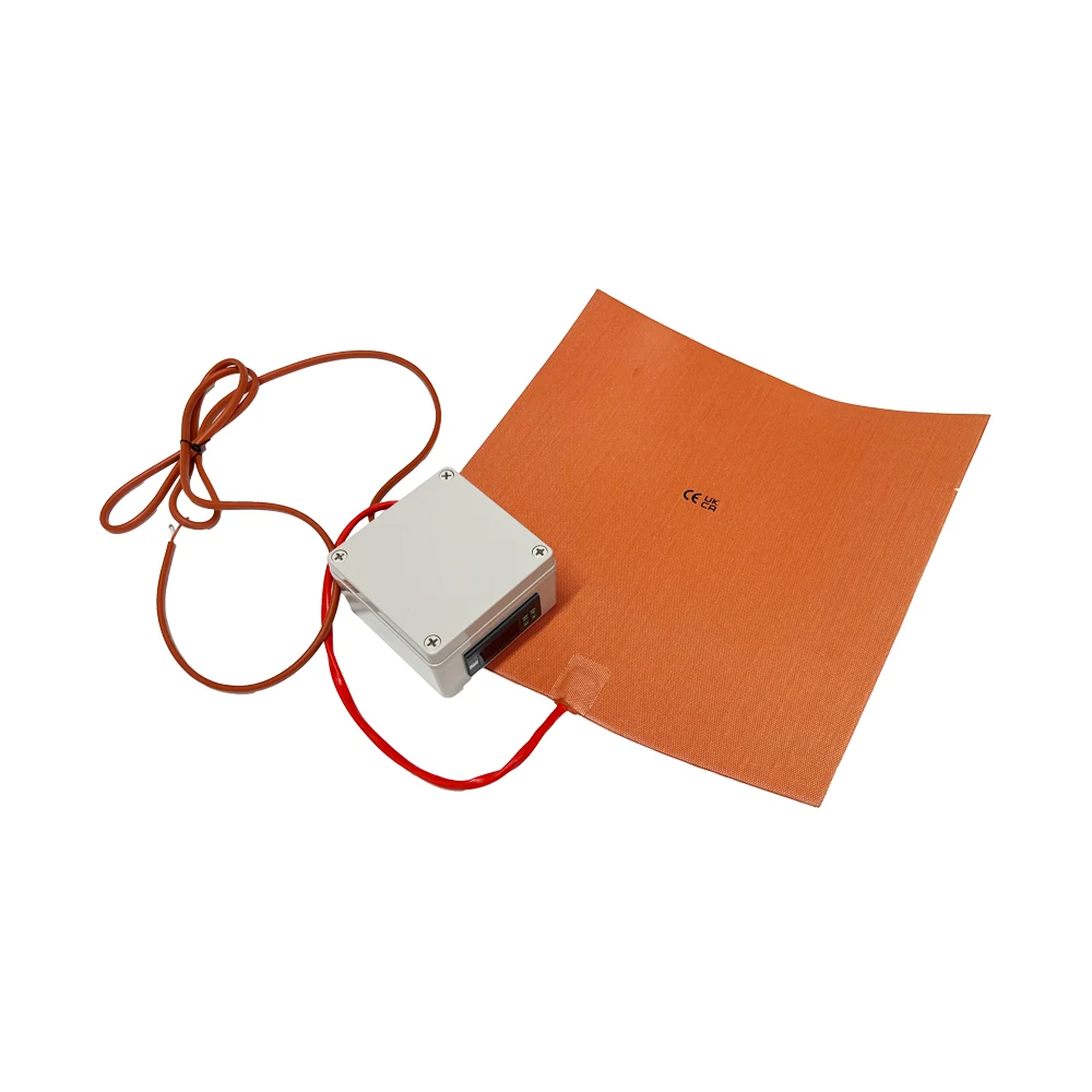 220V Flexible Silicone Rubber Heating Pads Electric Heater Plate Mat With 3M Adhesive And Digital Controller